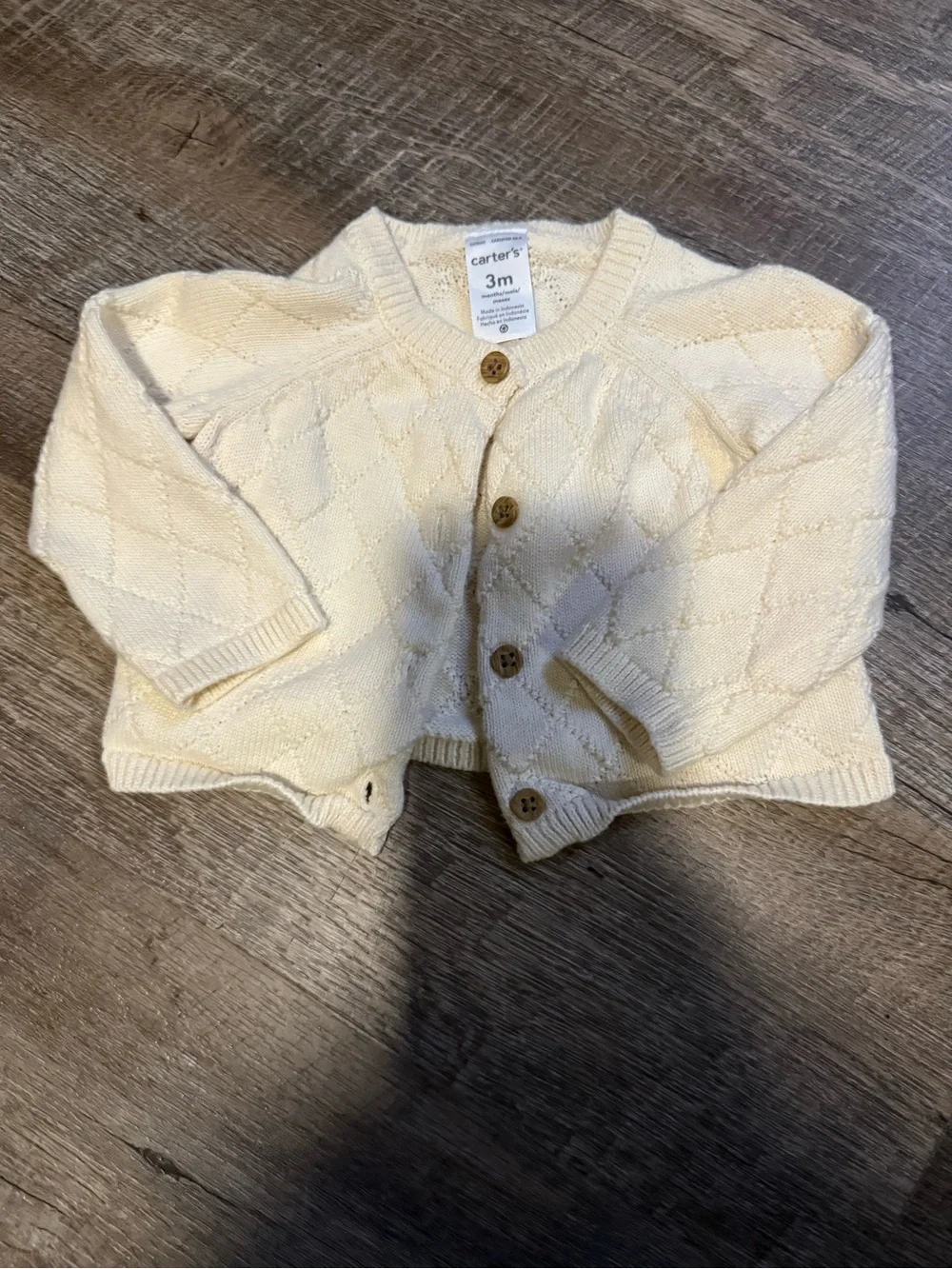 Carter's Pink Leopard Hoodie & Cream Knit Cardigan Set 3 Months